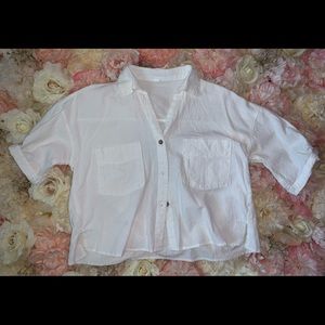 White button down crop top